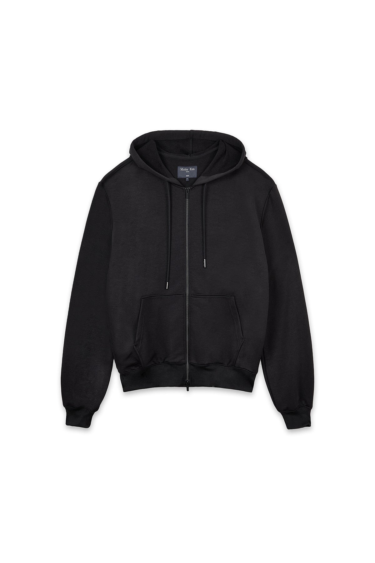 matinkim BACK LOGO GLITTER HOODY ZIP UP FOR MEN IN BLACK