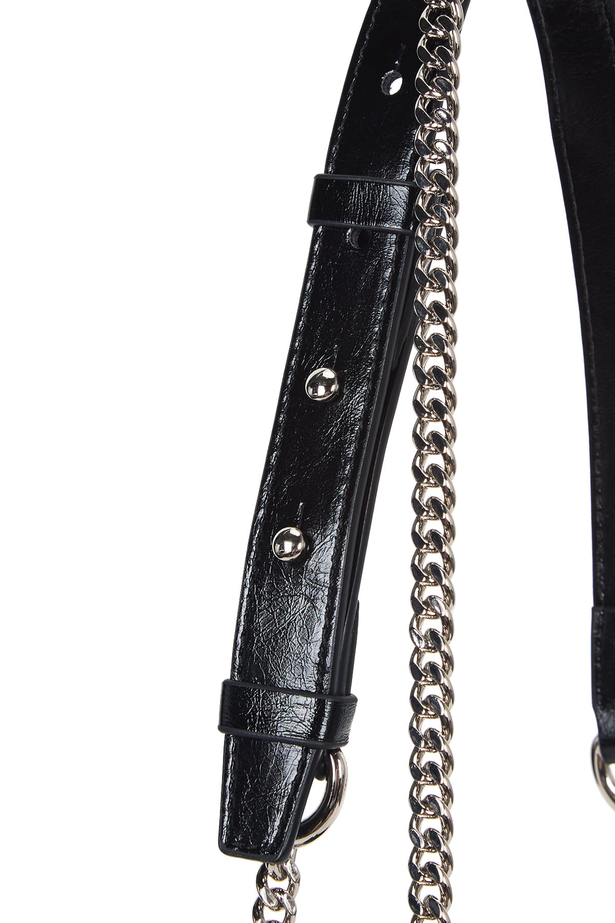 matinkim GLOSSY QUILTING SMALL CHAIN BAG IN BLACK