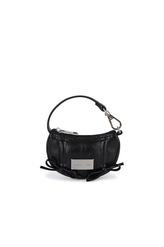 matinkim HALF SHIRRING RIBBON CHARM IN BLACK