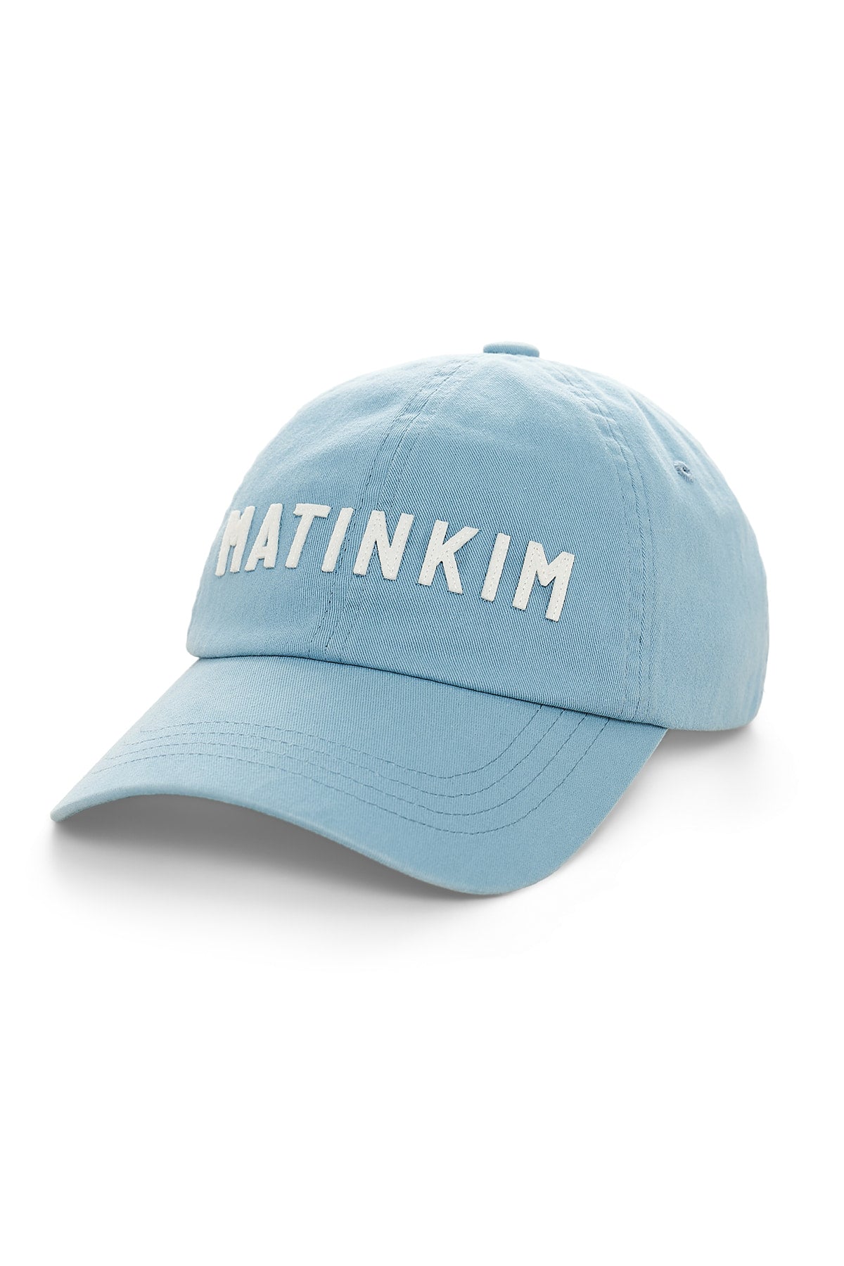 matinkim APPLIQUE FELT LOGO BALL CAP IN LIGHT BLUE
