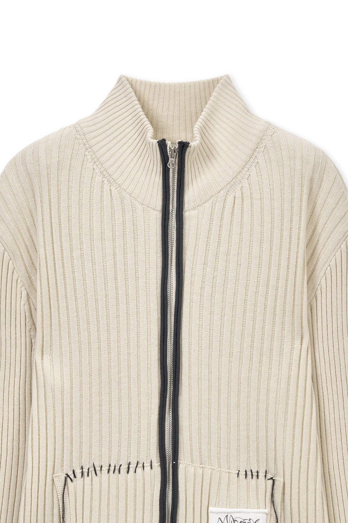 matinkim HANDCRAFT SLIM FIT CARDIGAN IN LIGHT BEIGE