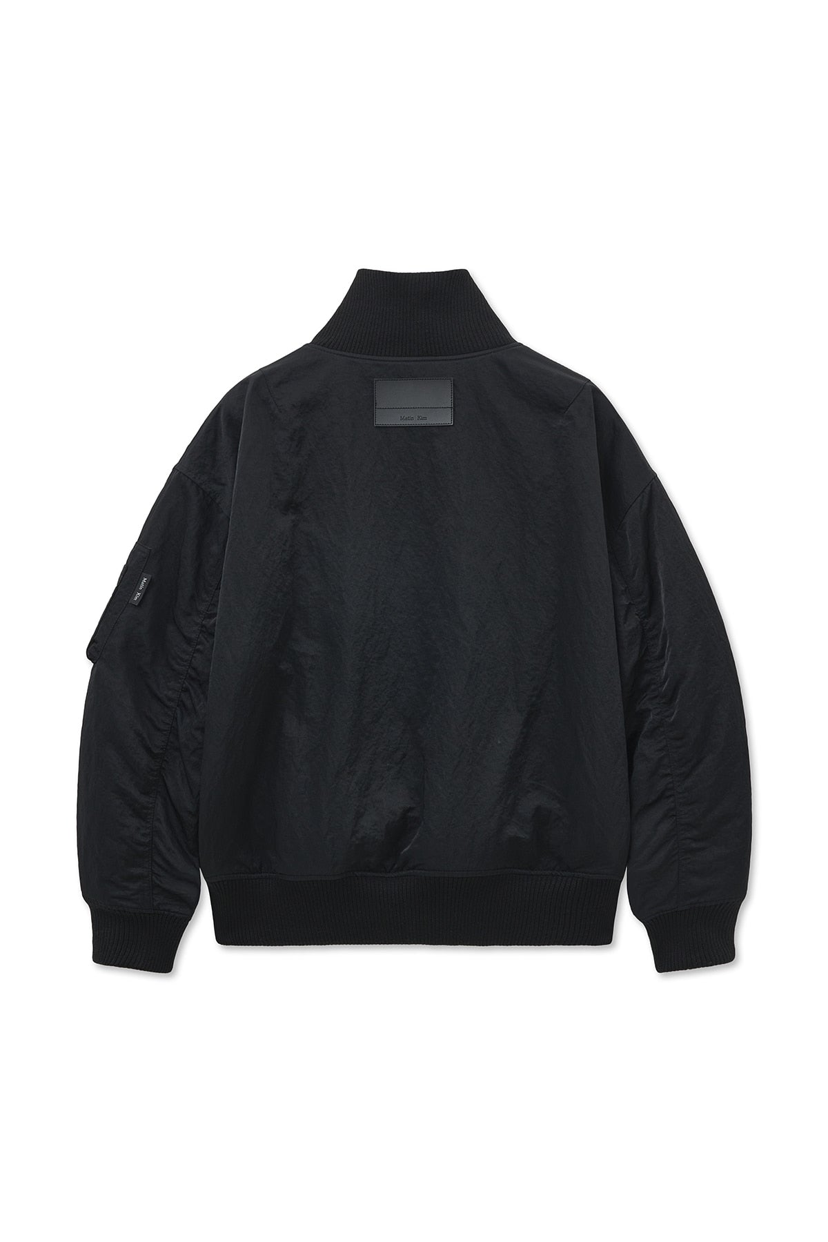 matinkim HIGH NECK BUTTON POINT ZIP UP JUMPER IN BLACK