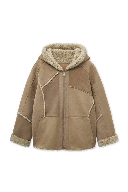 matinkim REVERSIBLE HOODY MUSTANG IN BEIGE