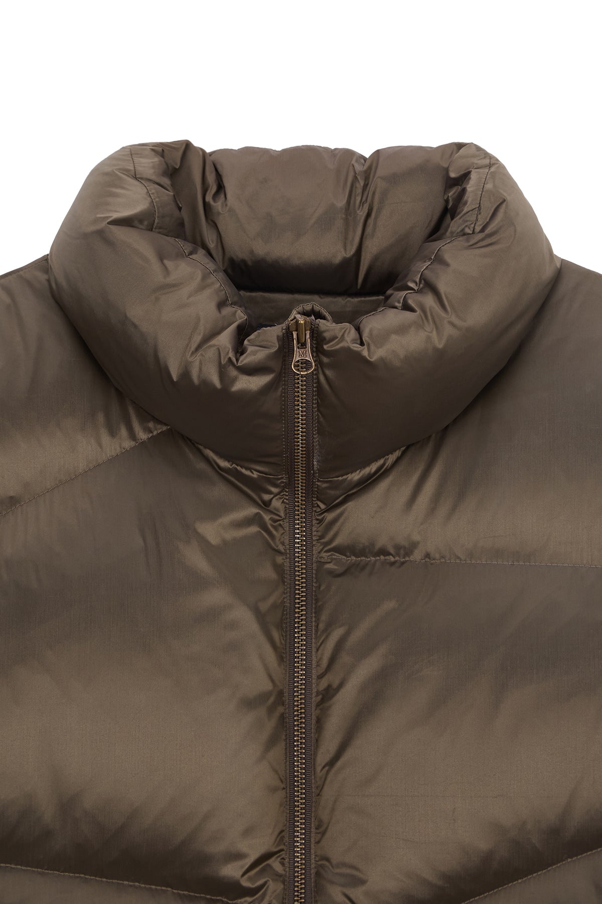 matinkim UNBALANCE QUILTED DOWN VEST FOR MEN IN KHAKI BROWN