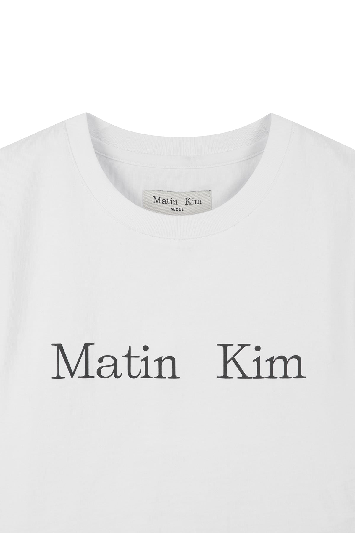 matinkim MATIN KIM LOGO CROP TOP IN WHITE