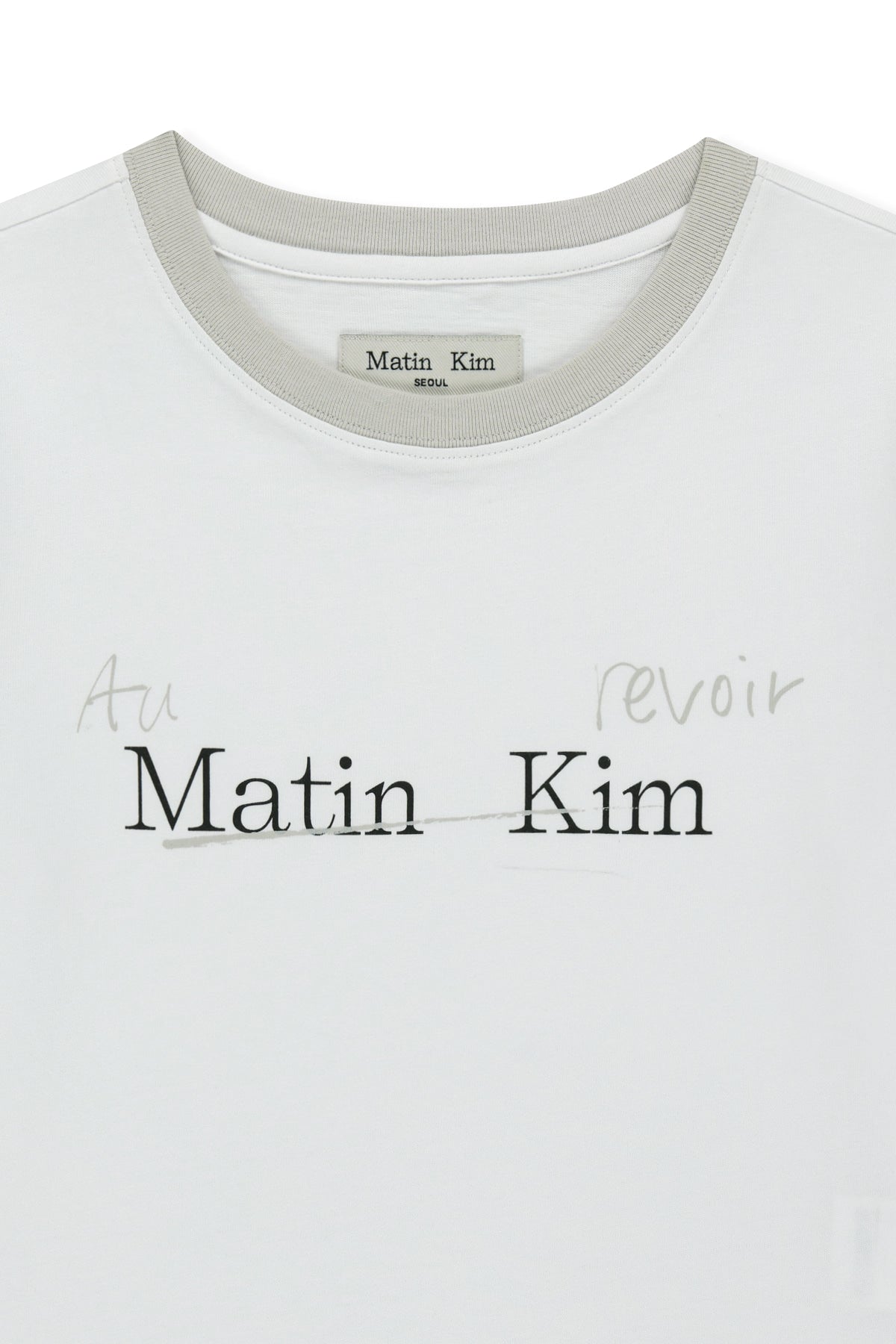 matinkim TONAL RIB LOGO CROP TOP IN WHITE