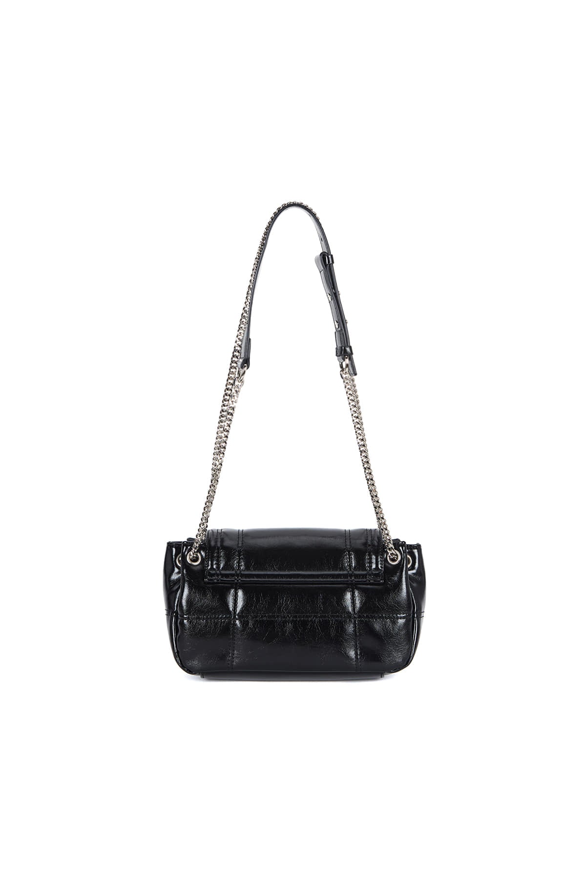 matinkim GLOSSY QUILTING SMALL CHAIN BAG IN BLACK