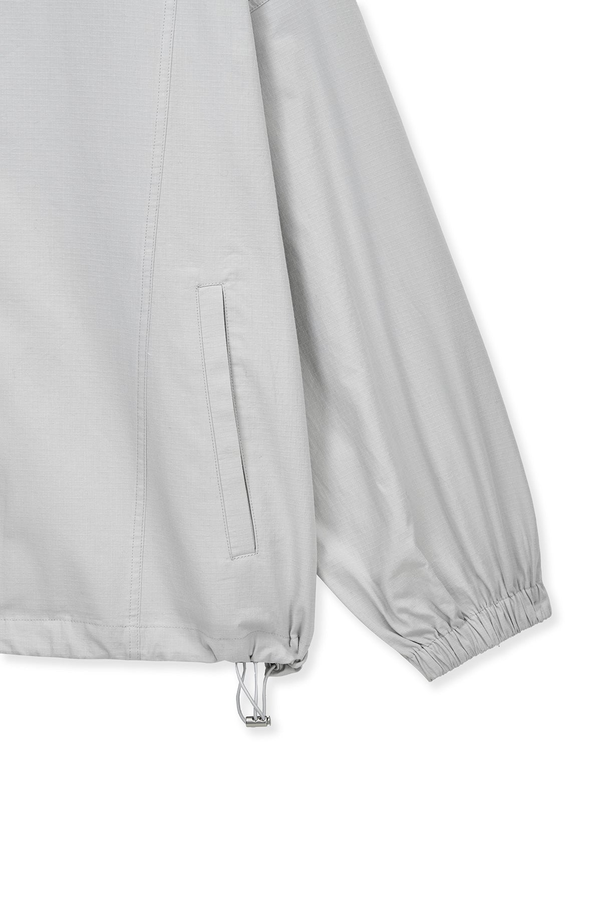 matinkim BACK LOGO HIGH NECK JUMPER IN LIGHT GREY