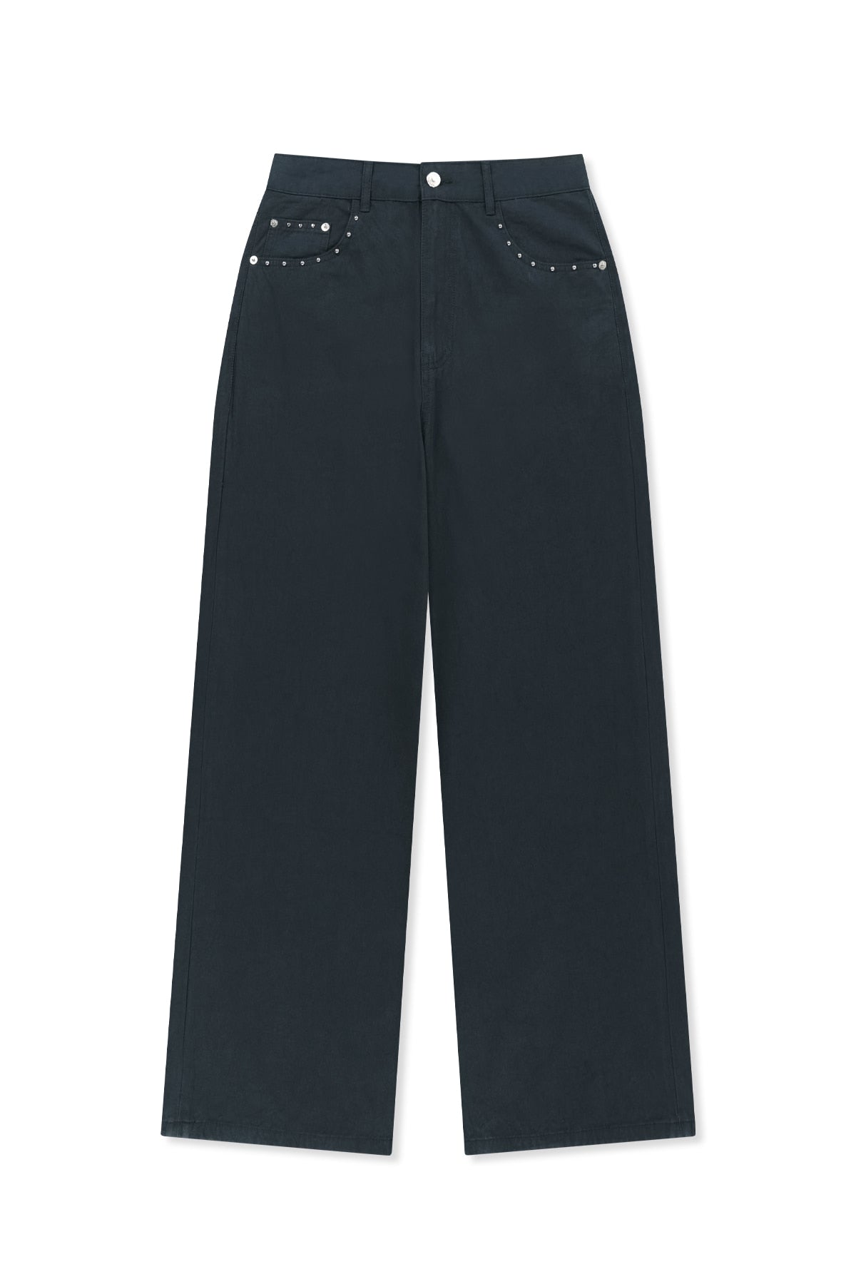 matinkim STUD POINT COLOR DENIM PANTS IN NAVY