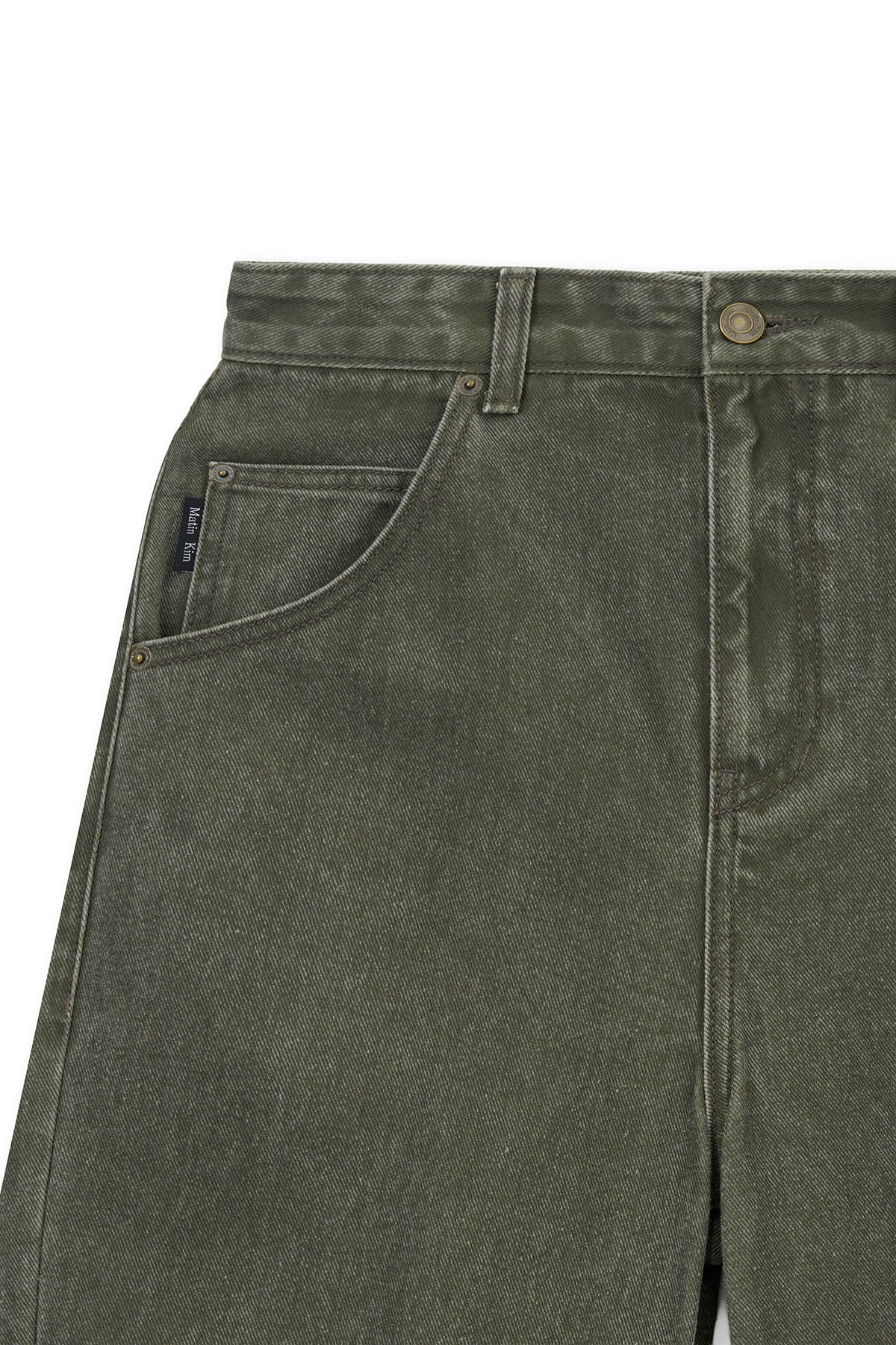 matinkim DART POINT DENIM PANTS IN KHAKI
