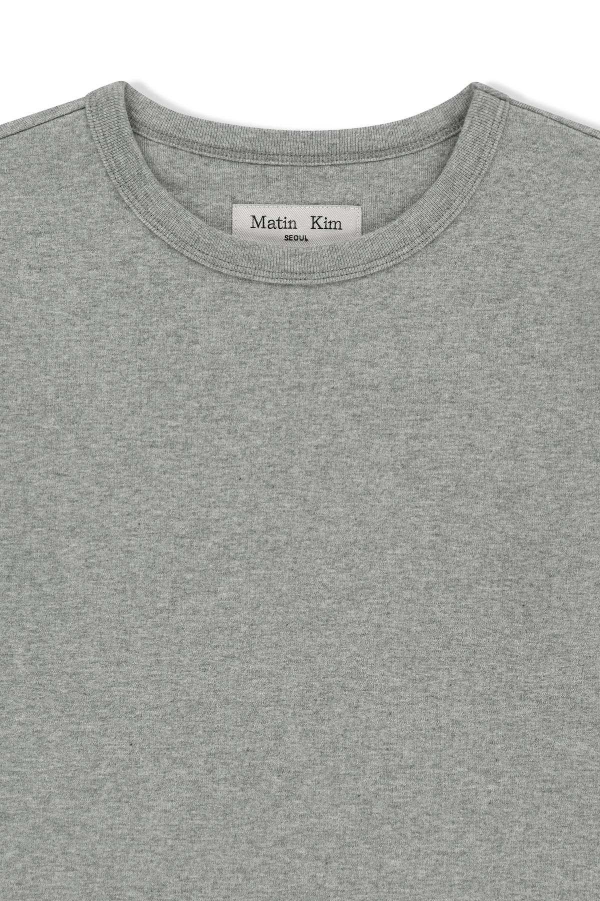 matinkim LABEL DETAIL SLIM FIT TOP IN GREY