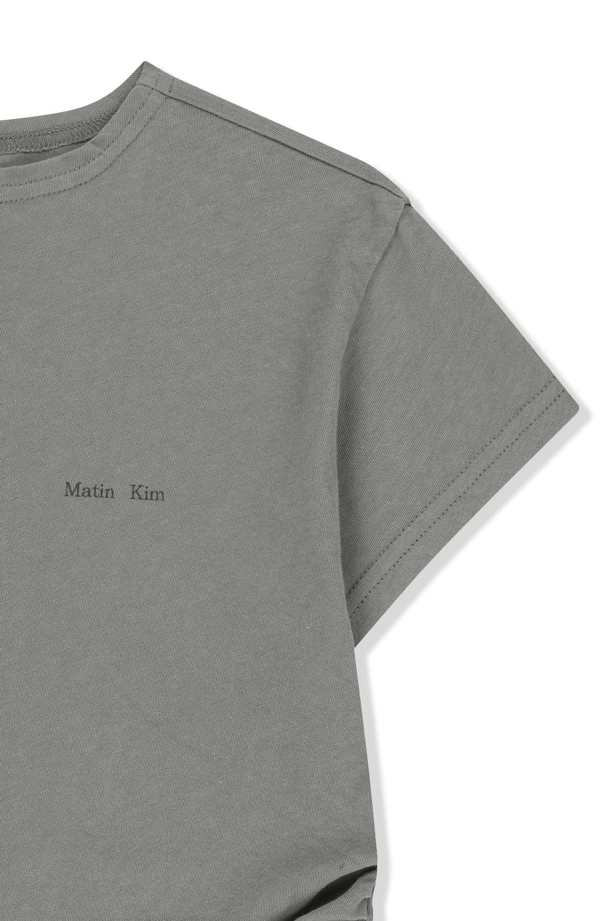 matinkim SIDE SHIRRING BUTTON TOP IN GREY