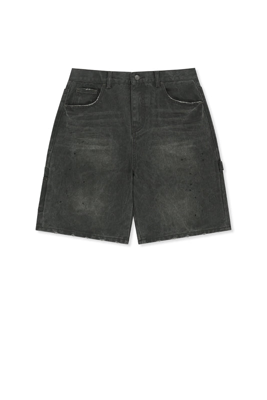 matinkim CARPENTER BERMUDA DENIM PANTS IN CHARCOAL