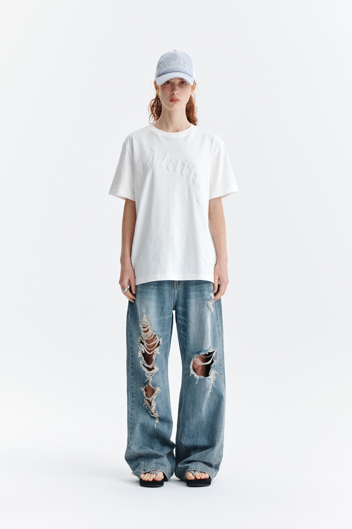 matinkim MATIN WAVE PRINTING LOGO TOP IN WHITE