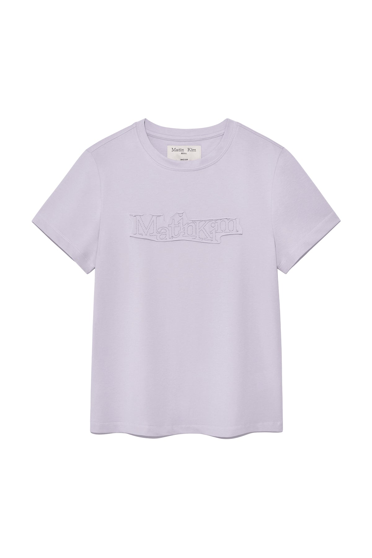 matinkim APPLIQUE LOGO PATCH TOP IN LILAC