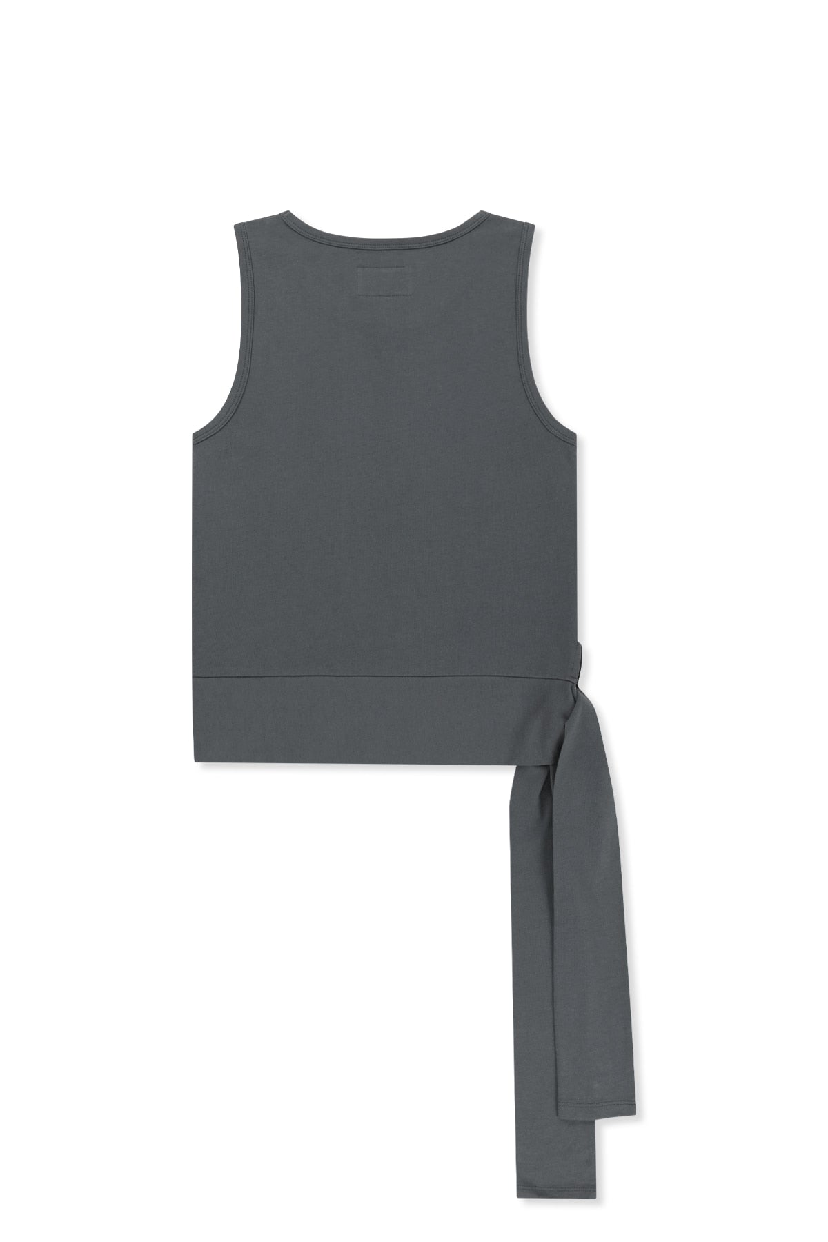 matinkim HEM TIE DETAIL SLEEVELESS TOP IN CHARCOAL