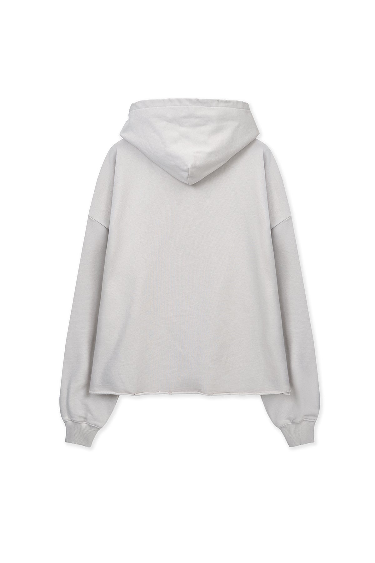 matinkim RAW EDGE HEM SWEAT HOODY IN LIGHT BEIGE