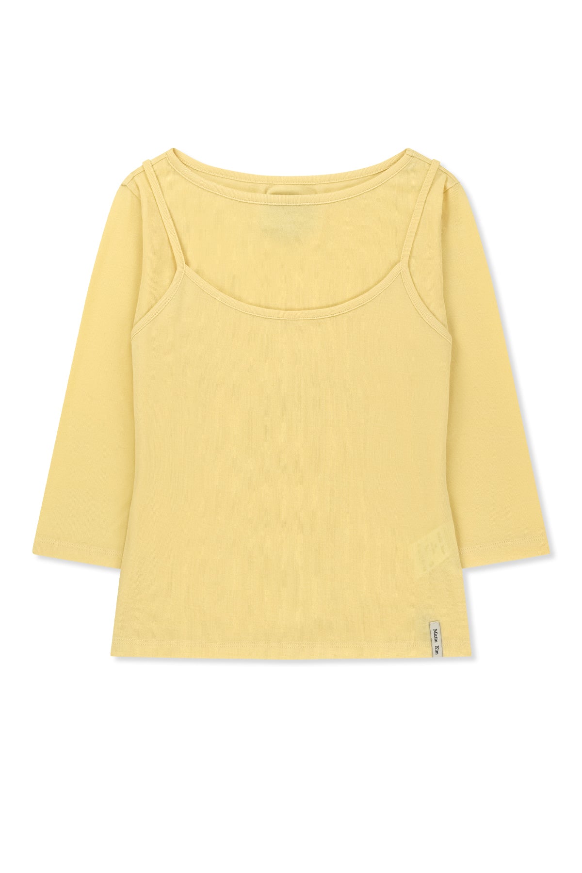 matinkim 3/4 SLEEVE TOP & TANK LAYERED SET IN YELLOW