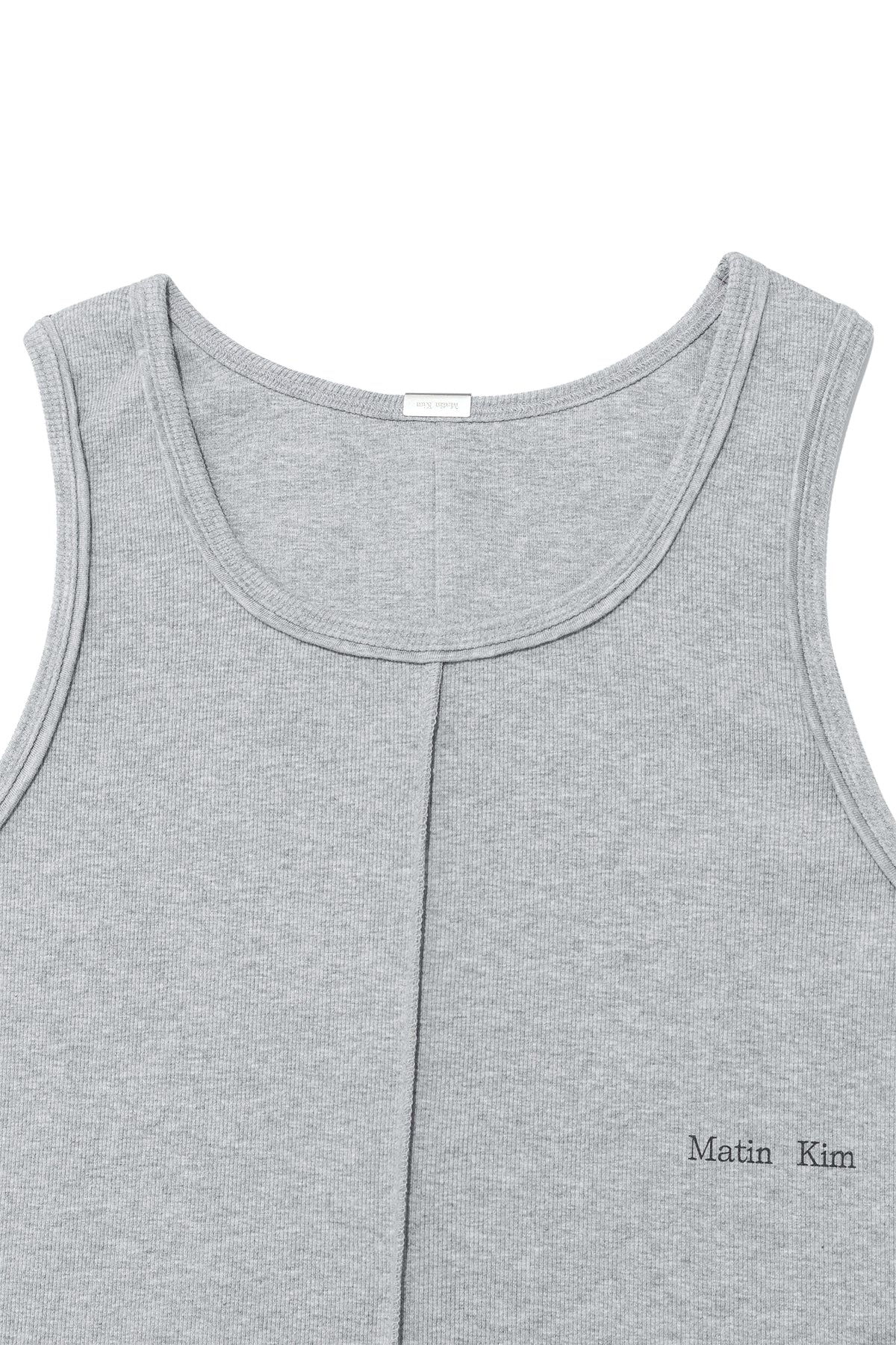 matinkim SMALL LOGO PINTUCK SLEEVELESS TOP FOR MEN IN GREY