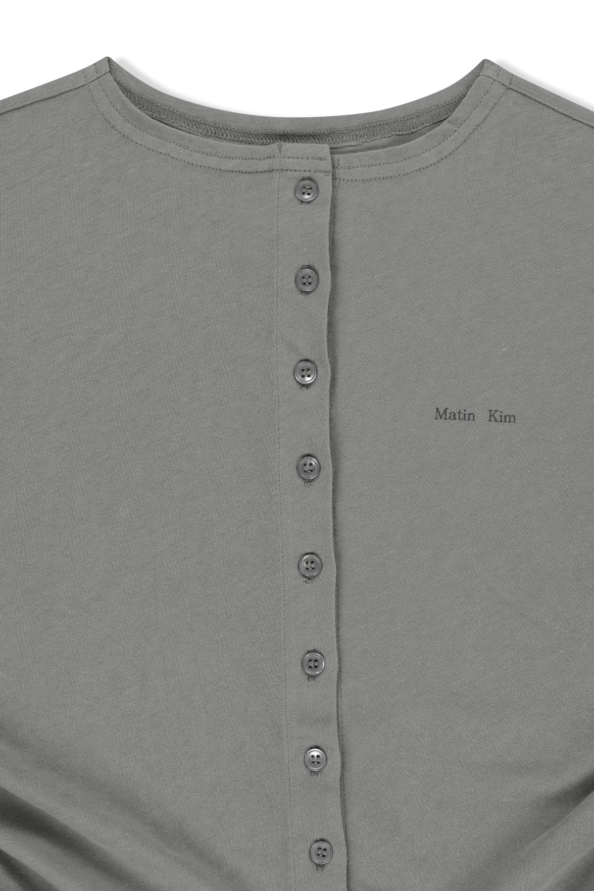 matinkim SIDE SHIRRING BUTTON TOP IN GREY