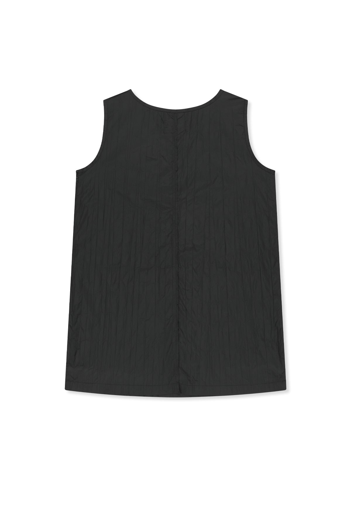 matinkim RAW EDGE PATCH POCKET SLEEVELESS DRESS IN BLACK
