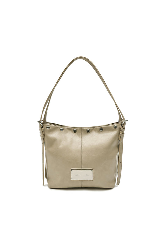 matinkim MATIN STUD POINT SMALL SHOULDER BAG IN BEIGE
