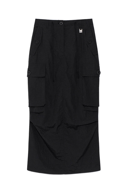 matinkim STRING NYLON CARGO SKIRT IN BLACK