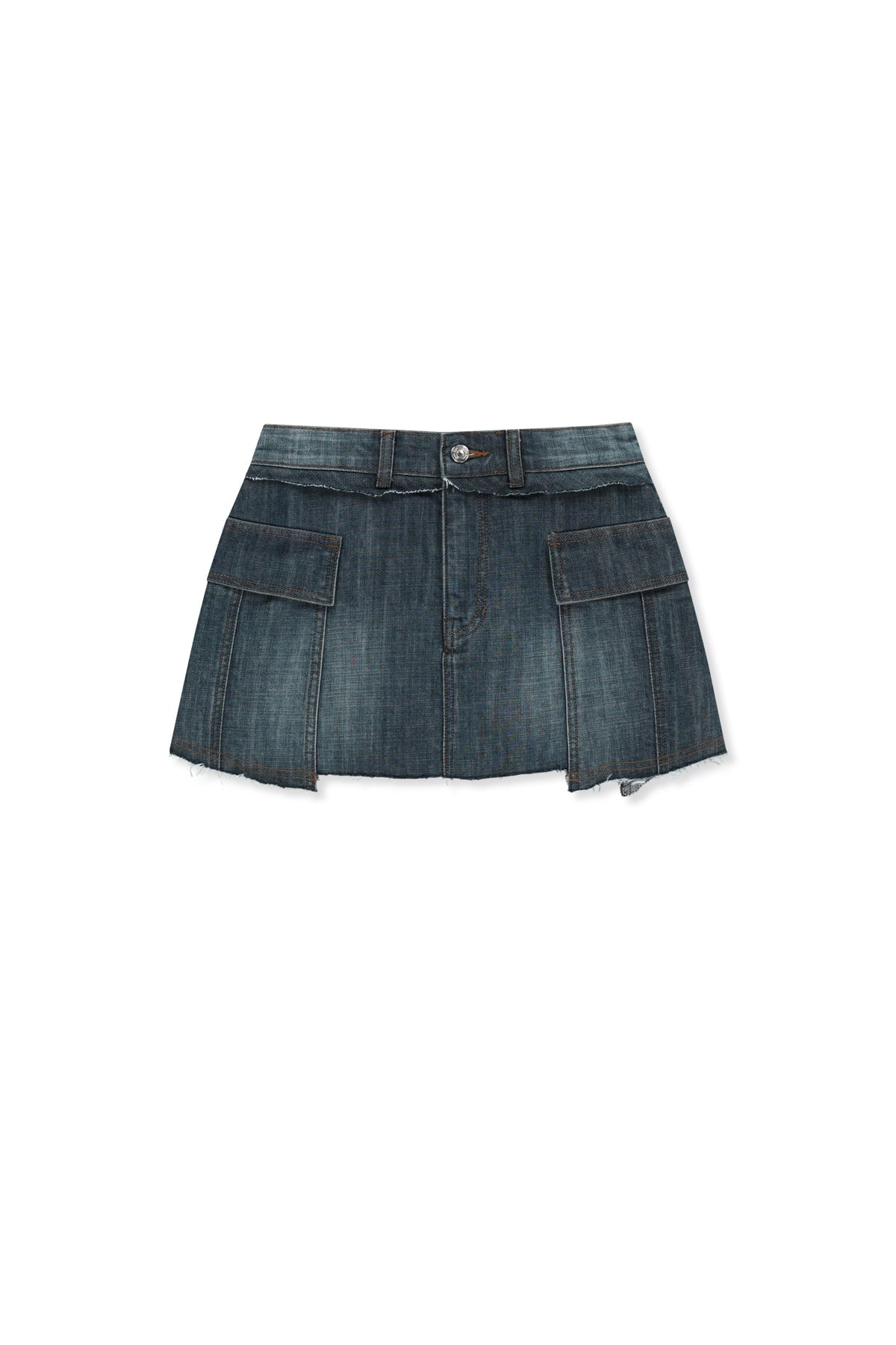 matinkim CARGO MINI DENIM SKORT IN BLUE