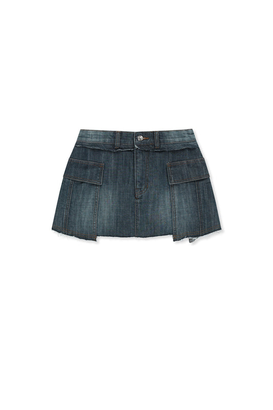 matinkim CARGO MINI DENIM SKORT IN BLUE