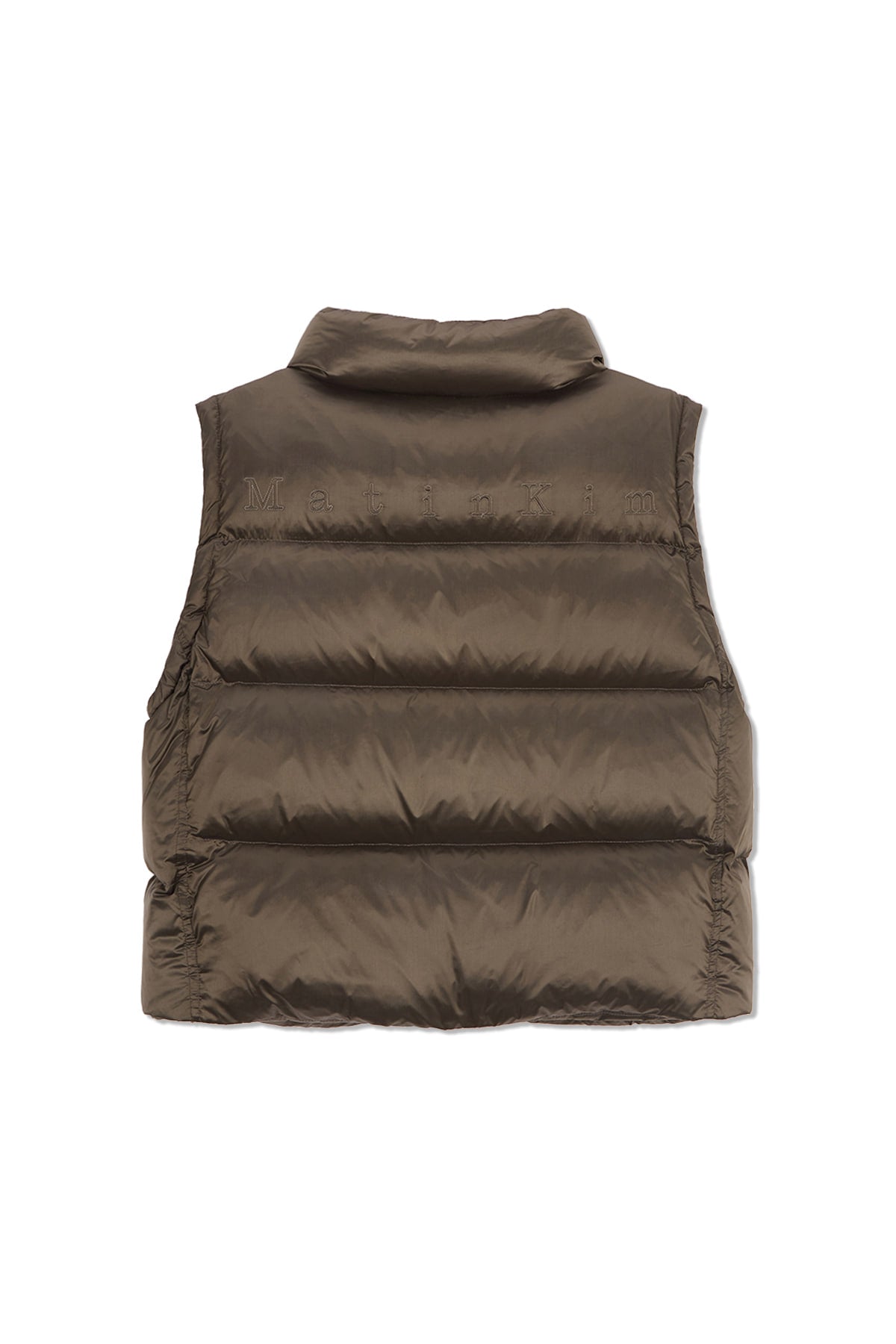 matinkim UNBALANCE QUILTED DOWN VEST FOR WOMEN IN KHAKI BROWN