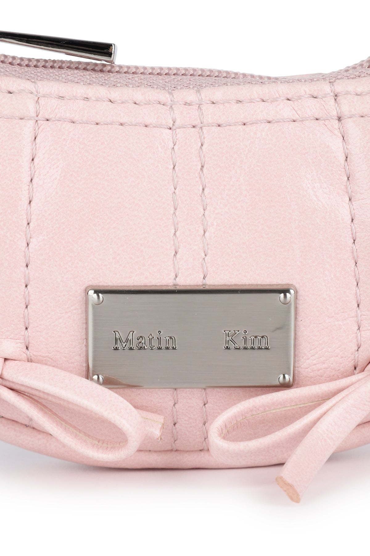 matinkim HALF SHIRRING RIBBON CHARM IN LIGHT PINK