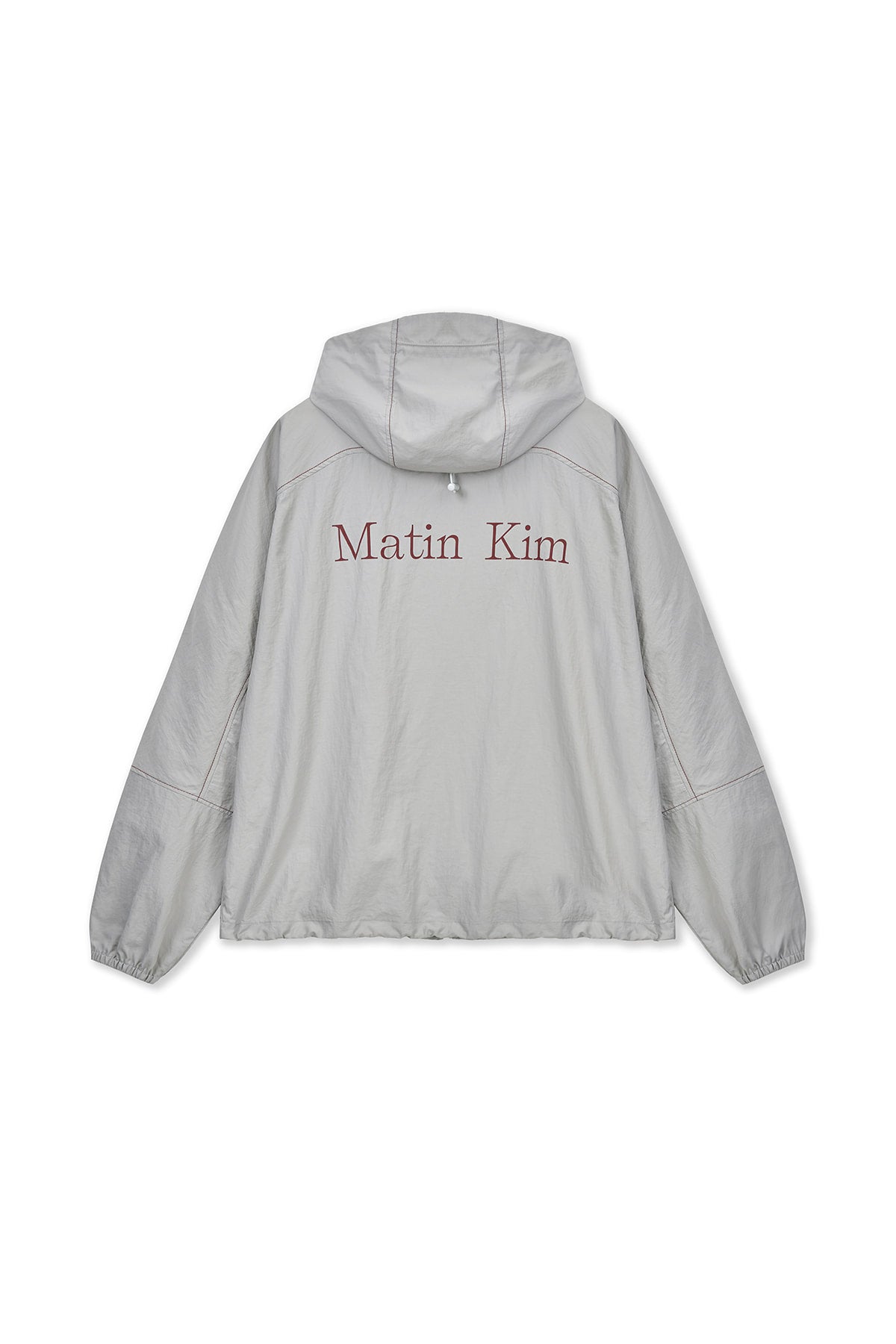 matinkim BACK LOGO HOODY WIND BREAKER IN LIGHT BEIGE