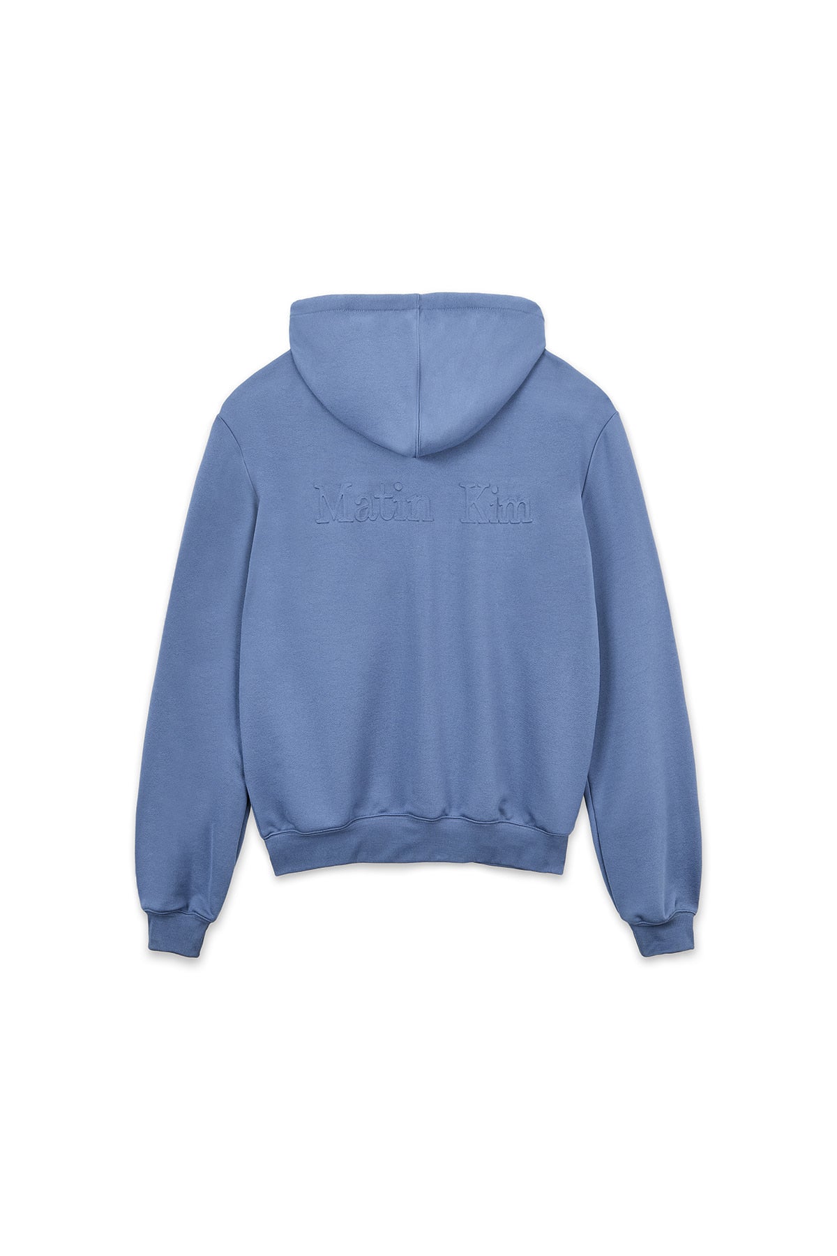 matinkim BACK LOGO GLITTER HOODY ZIP UP FOR MEN IN BLUE
