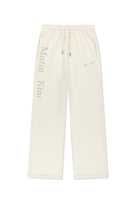 matinkim ESSENTIAL LOGO SWEATPANTS IN IVORY