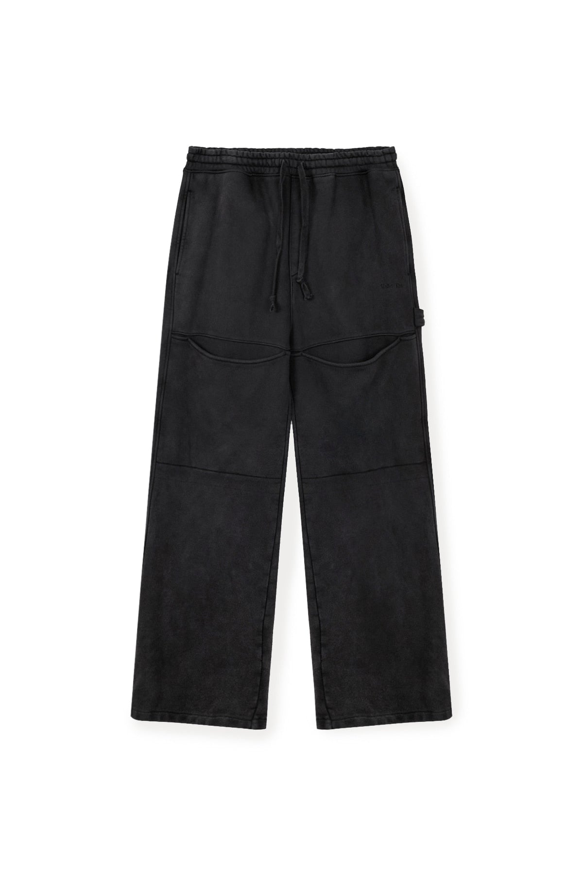 matinkim CUT OUT WASHED SWEATPANTS FOR MEN IN CHARCOAL