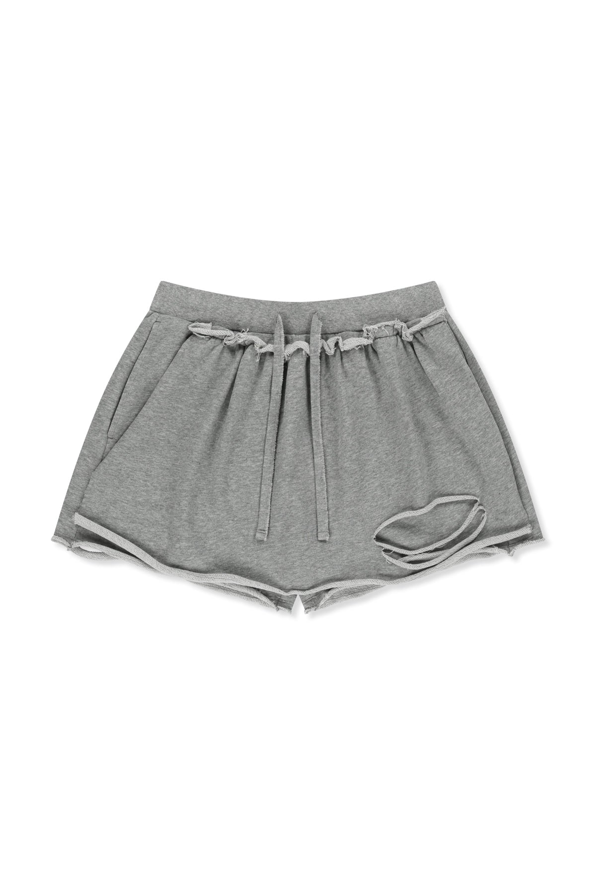 matinkim DISTRESSED TERRY SKORT SHORTS IN GREY