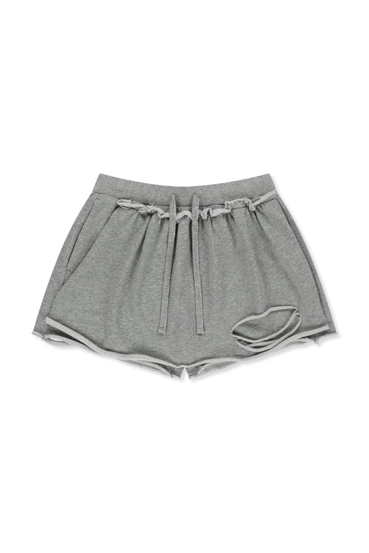 matinkim DISTRESSED TERRY SKORT SHORTS IN GREY