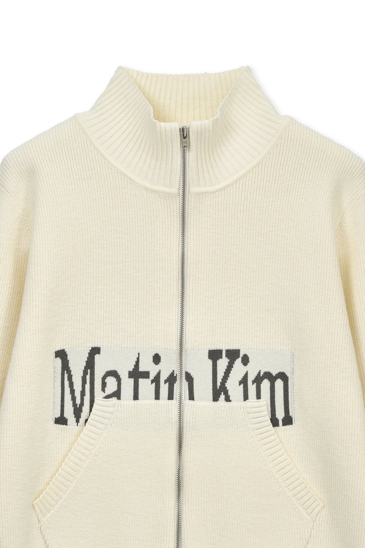 matinkim MATIN SPELL POINT KNIT ZIP UP IN IVORY