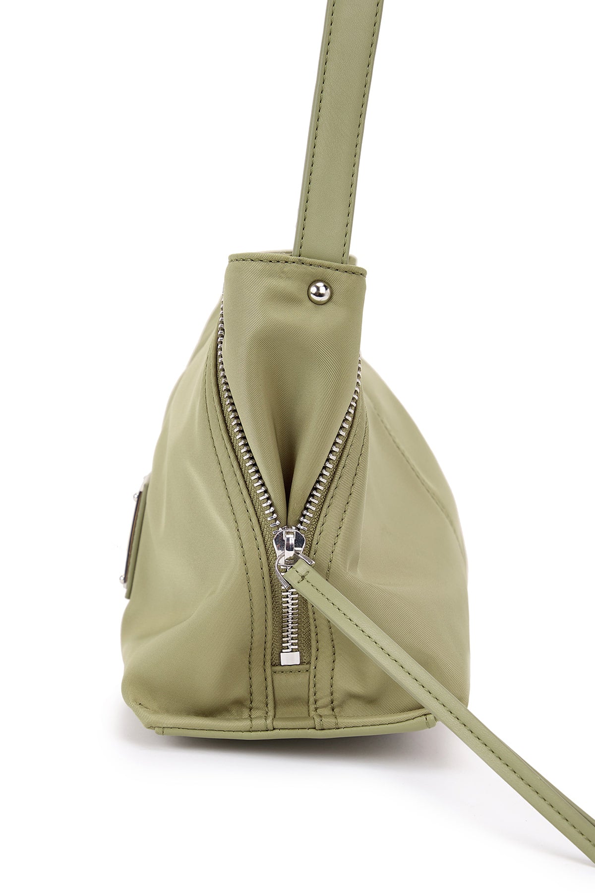 matinkim SIDE ZIPPER FABRIC TWO WAY BAG IN KHAKI
