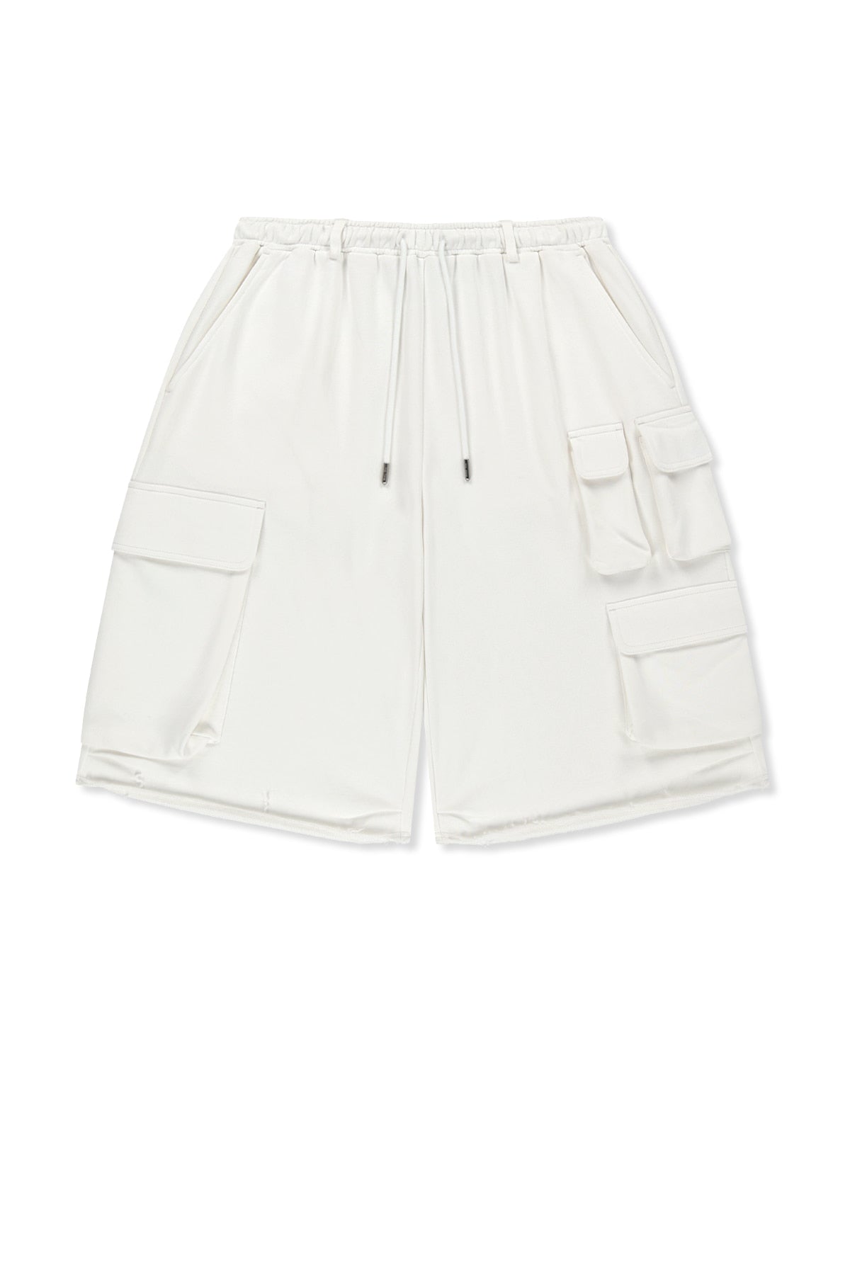 matinkim TERRY UTILITY POCKET BERMUDA PANTS IN WHITE