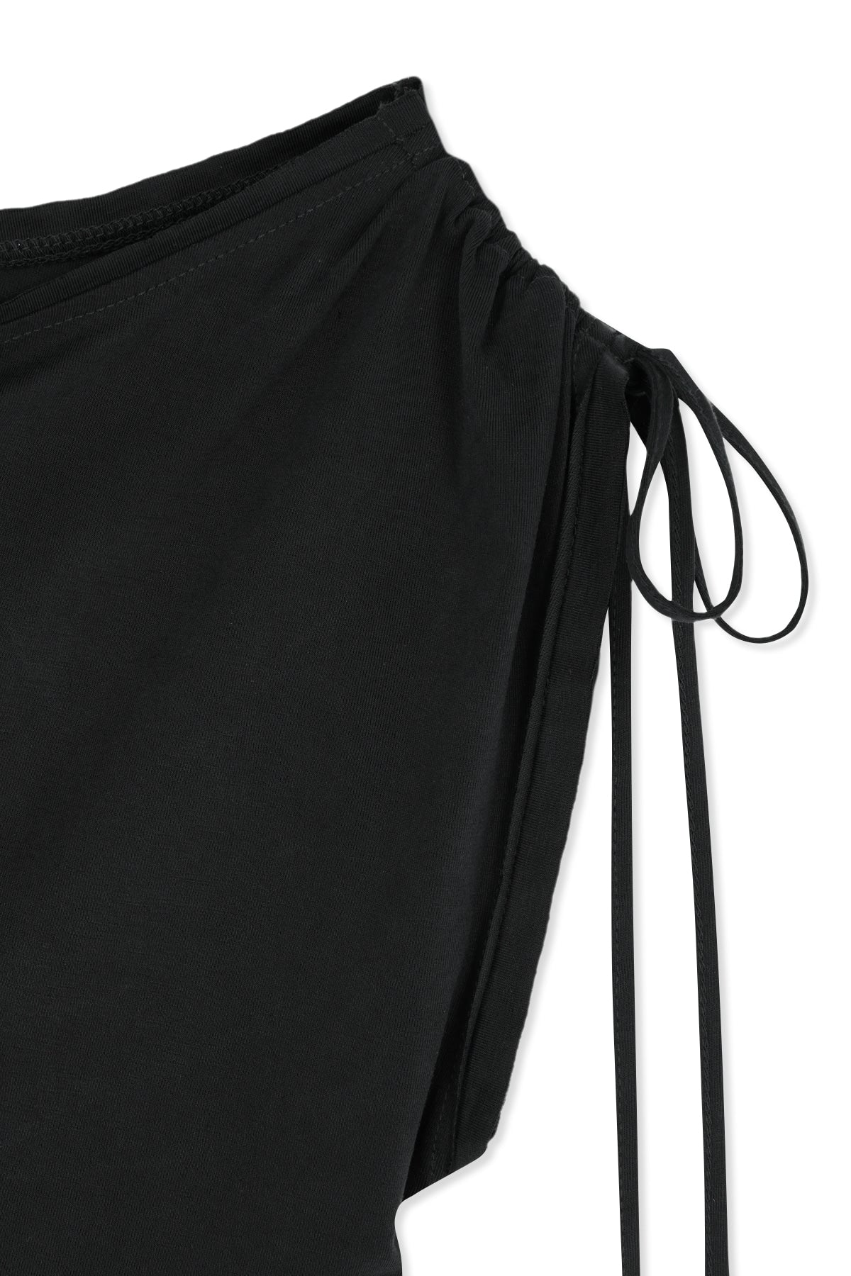 matinkim DRAPED ASYMMETRIC SLEEVELESS TOP IN BLACK