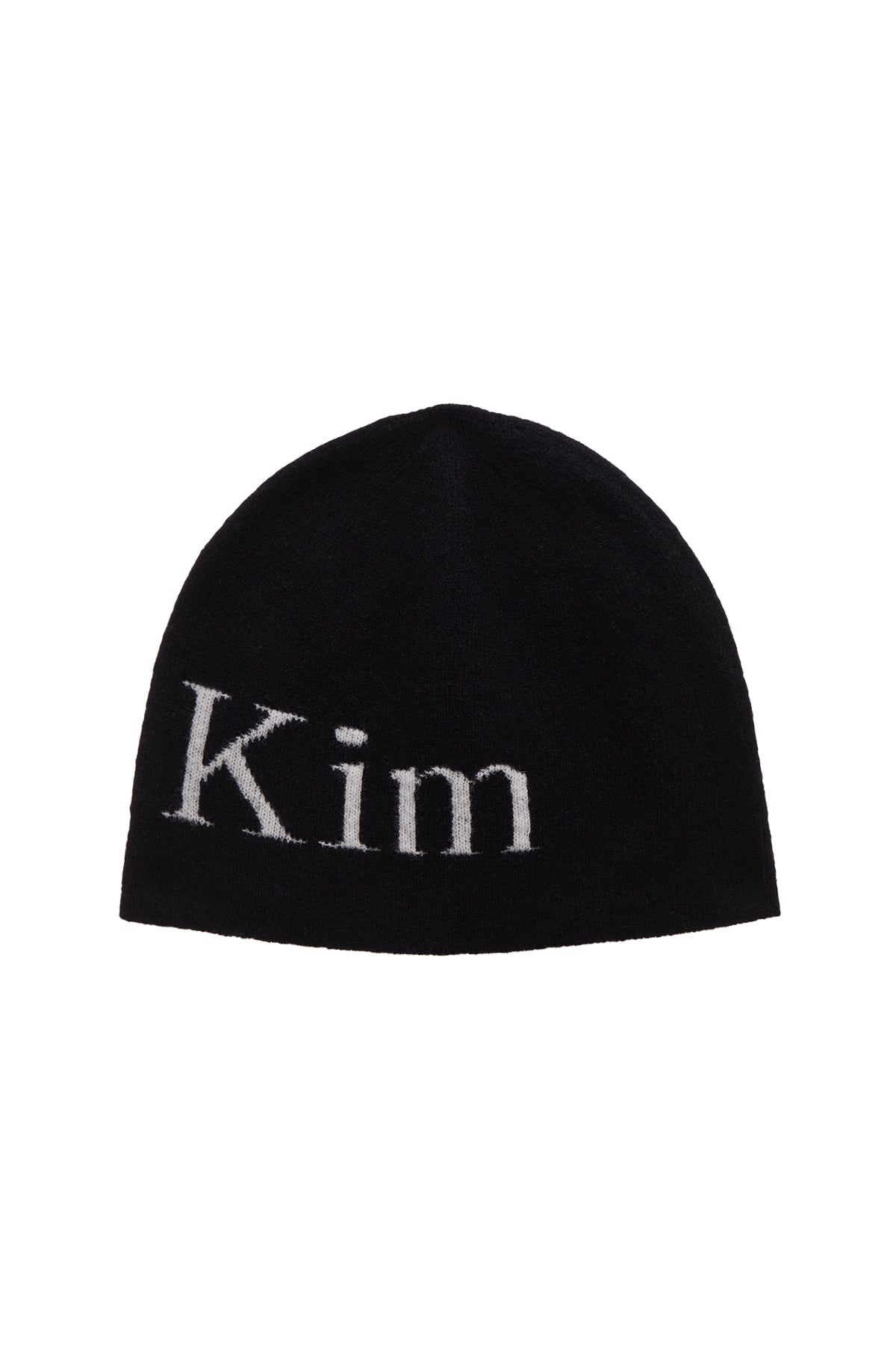 matinkim LOGO JACQUARD SHORT BEANIE IN BLACK