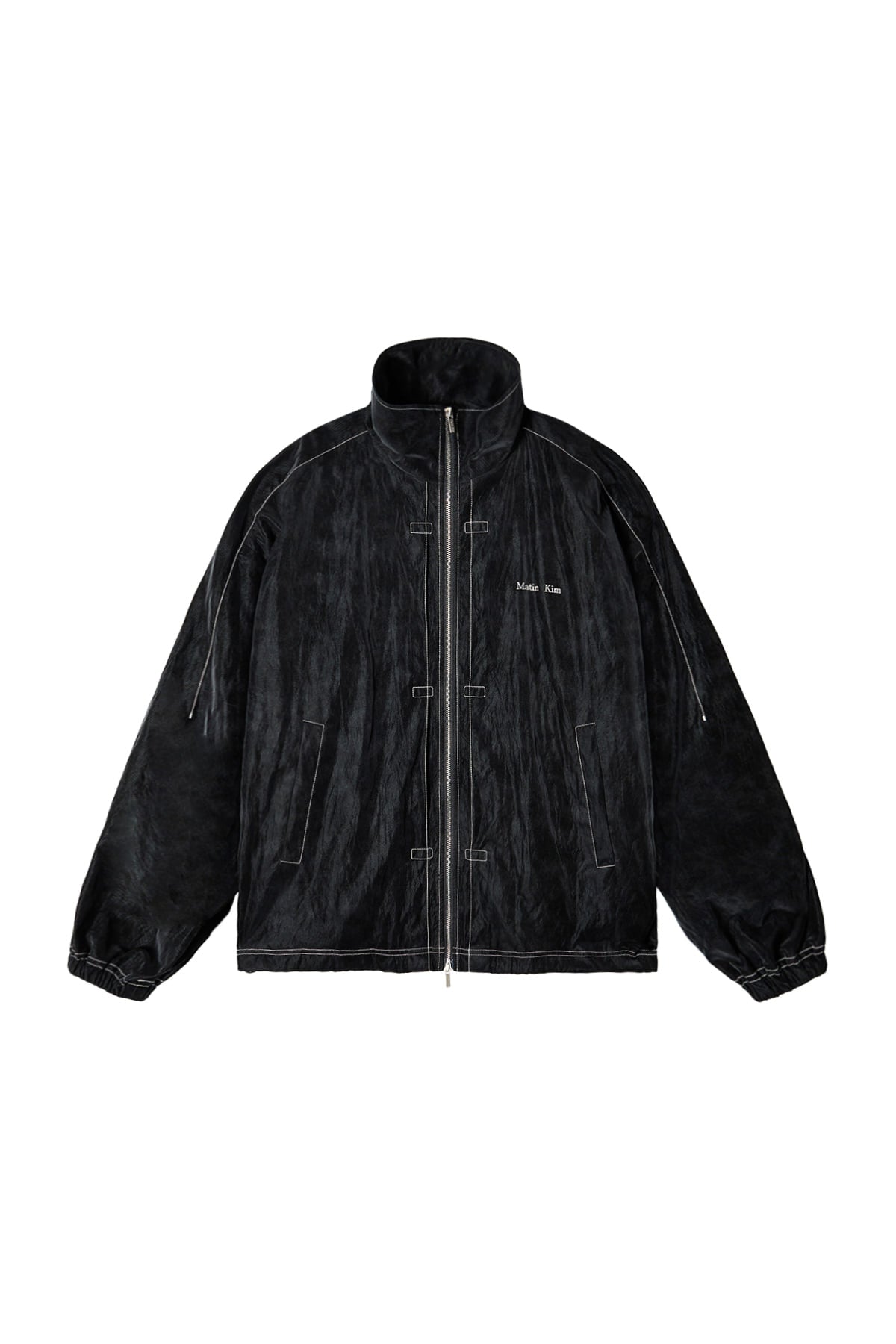 matinkim STITCH POINT HIGH NECK JUMPER IN BLACK
