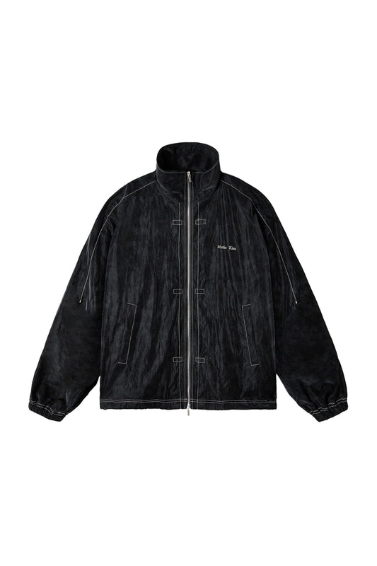 matinkim STITCH POINT HIGH NECK JUMPER IN BLACK