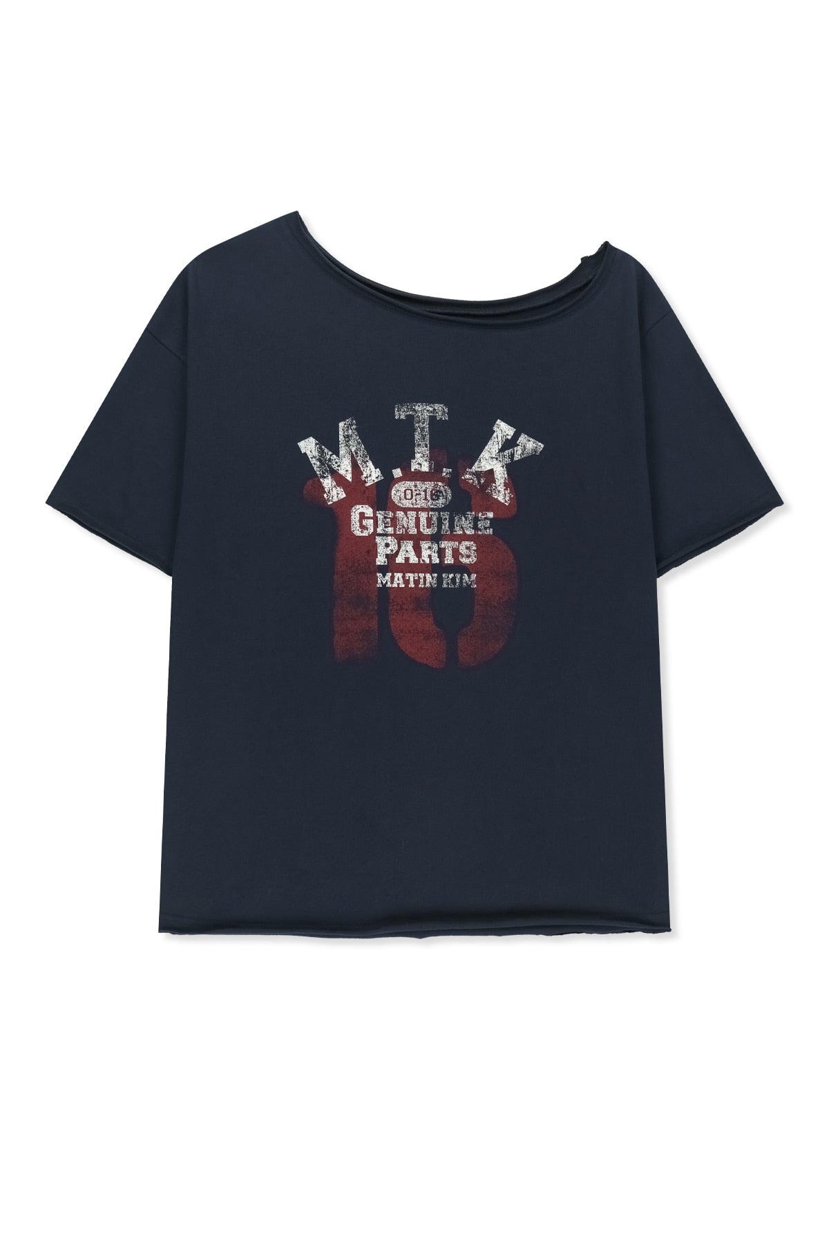 matinkim MTK 16 GRAFFITI LOGO ASYMMETRIC TOP IN NAVY