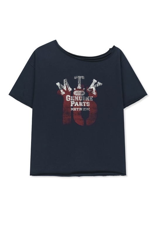 matinkim MTK 16 GRAFFITI LOGO ASYMMETRIC TOP IN NAVY