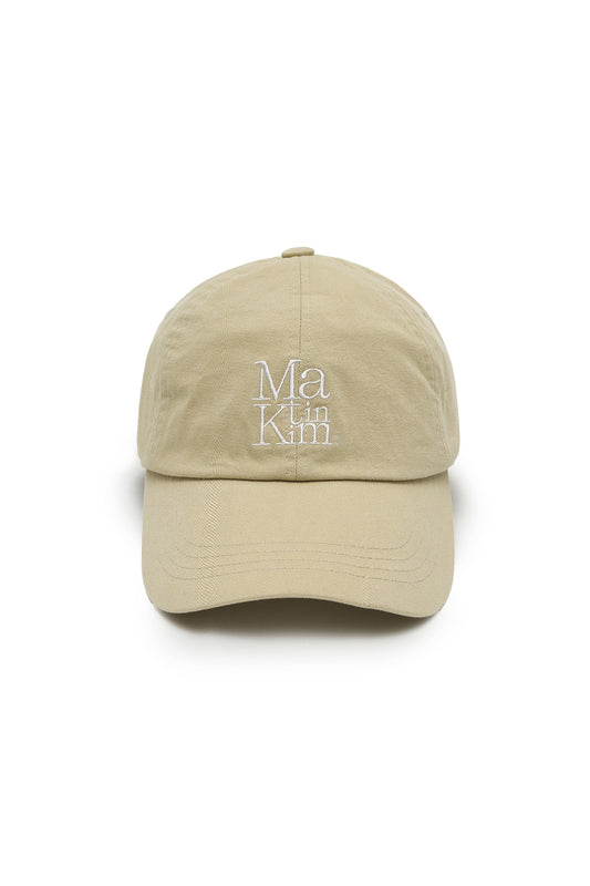 matinkim MATIN BLOCK LOGO BALL CAP IN BEIGE