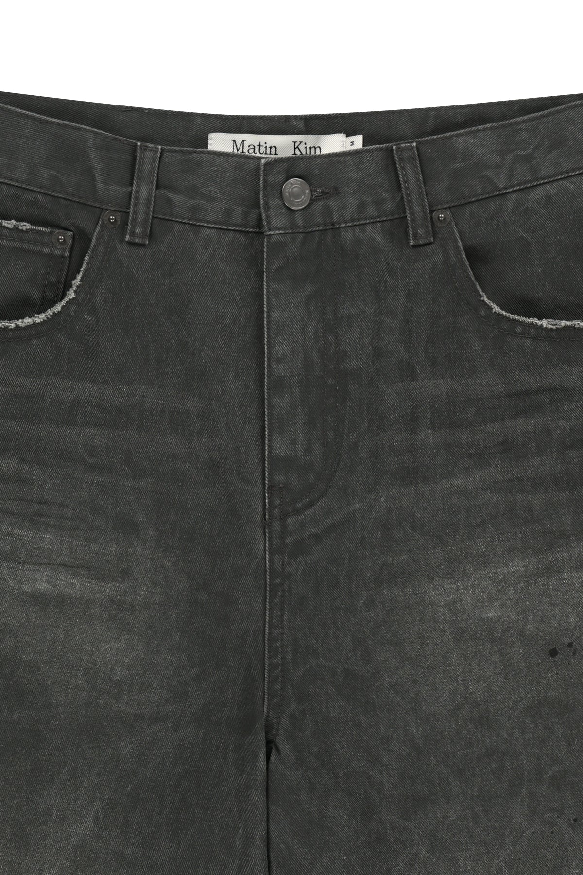 matinkim CARPENTER BERMUDA DENIM PANTS IN CHARCOAL