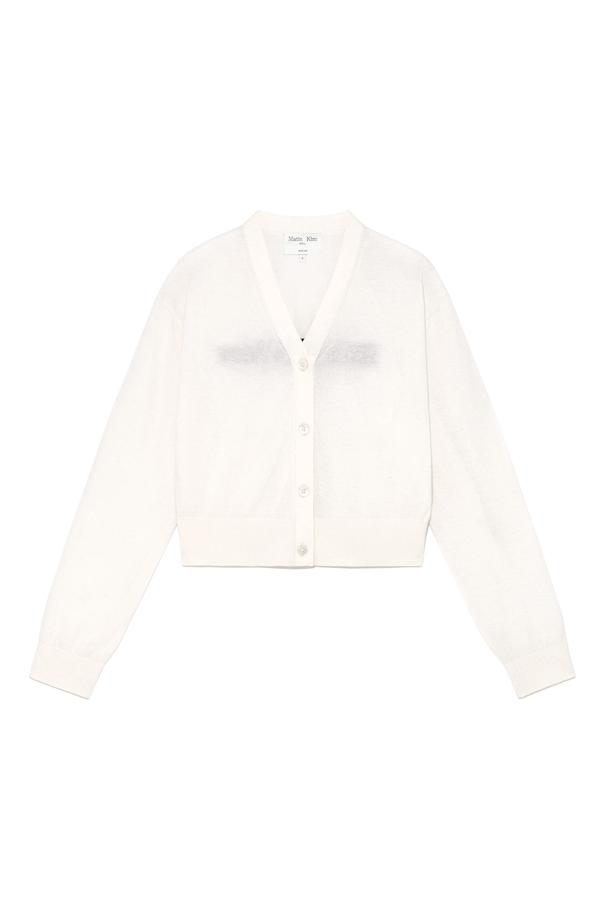 matinkim BACK LOGO SEE THROUGH CARDIGAN FOR WOMEN IN IVORY