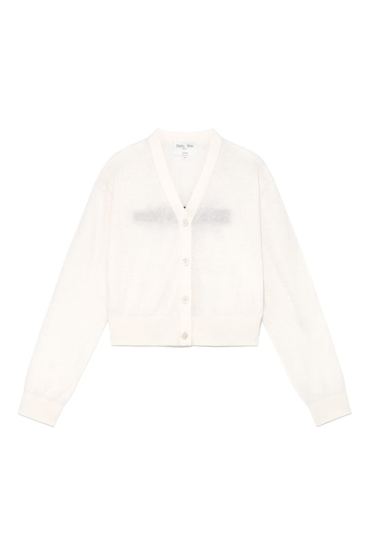 matinkim BACK LOGO SEE THROUGH CARDIGAN FOR WOMEN IN IVORY
